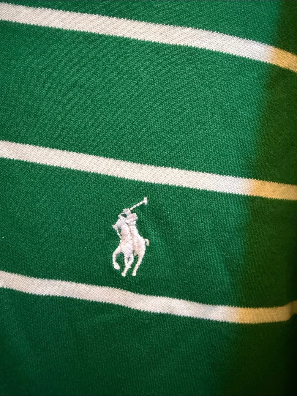 Ralph Lauren Green Polo with White Stripes